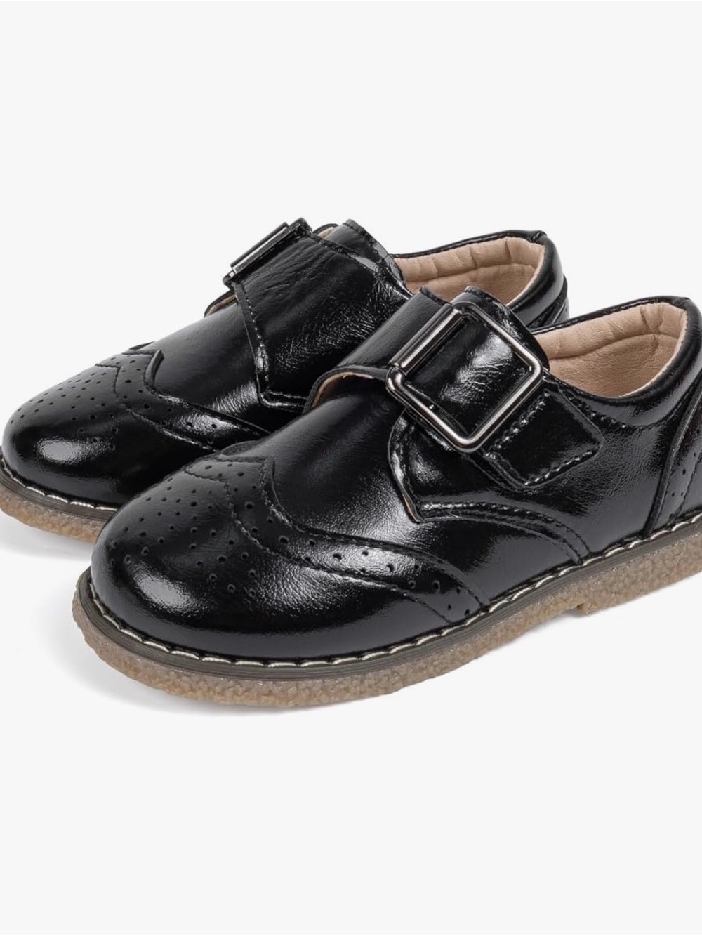 Meckior Classic Black Oxford Buckle Dress Shoes